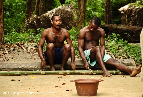 Music is something simple and powerful in Africa: Pygmeys playing on a bamboo wood