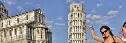 Pisa, at the feet of its leaning tower